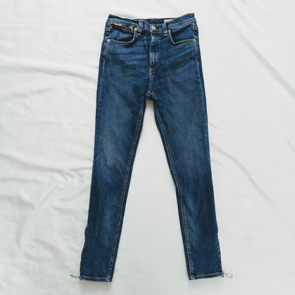 Rag & Bone Zipper Cuff Skinny Jeans Women's Size 26 - Picture 2 of 5